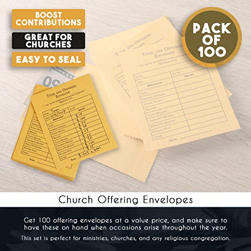 100Pack Church Offering Envelopes Tithe Envelopes for Church
