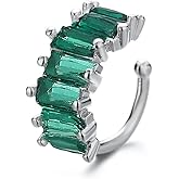 Ear Cuff Crystal Cartilage Non Piercing Clip On Earring Cubic Zirconia Irregular Square Fake Huggie Hoops Wrap Earrings Dainty Jewelry Gifts for Women Girls