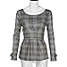 Tsmile Women Blouse Clearance Spring Summer Lattice Long Sleeve Tops Plaid Bowknot Backless T-Shirt (Gray, M)
