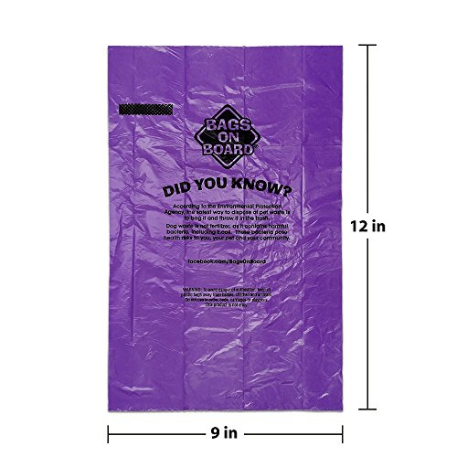 Bags on Board Durable Dog Poop Pickup Bags, 9 x 14 inches, Multiple Colors Available - Thumbnail 3