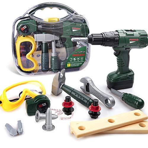 HomeMall Kids Tool Set, Toy Tool Set with Power Toy Drill Contains Tool