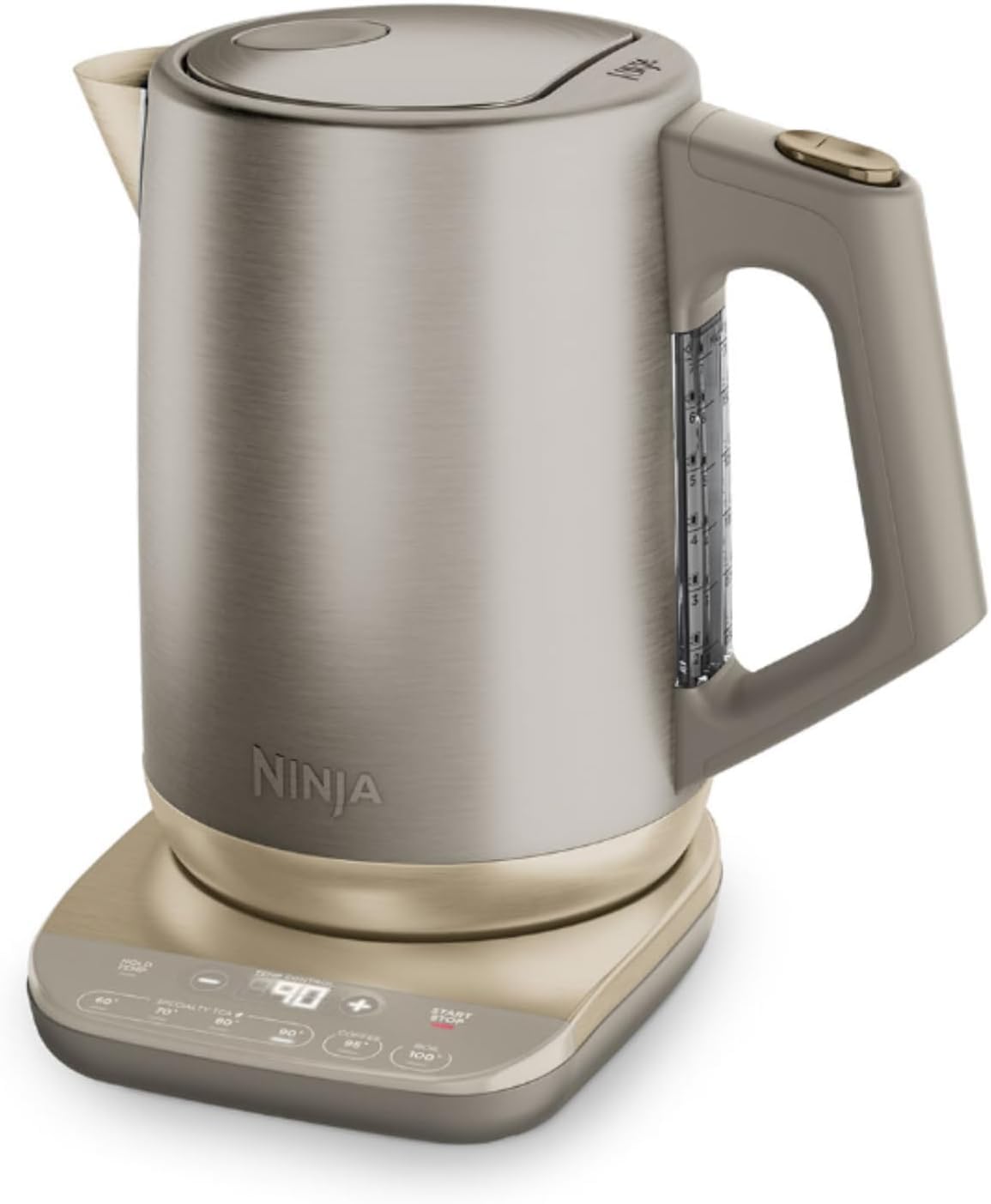 Ninja Perfect Temperature Wasserkocher, 1,7 l, Schnellkochfunktion, 6 Temperaturstufen, Warmhaltefunktion, Stonegold, KT201EUSTGD