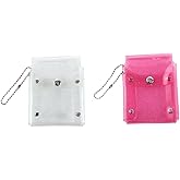 Leadigol 2PCS Transparent Coin Pouch,Waterproof Card Holder Sequin Clear Wallet Cute Storage Bag for Women