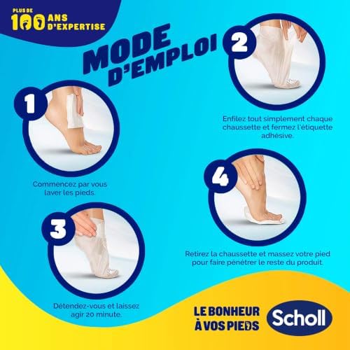 Dr. Scholl’s Masque Hydratant et Réparateur Intensif au Miel de Manuka pour les peaux sèches et fissurées Des Pieds Visiblement plus Lisses en Seulement 20 Minutes - Lot de 4 paires