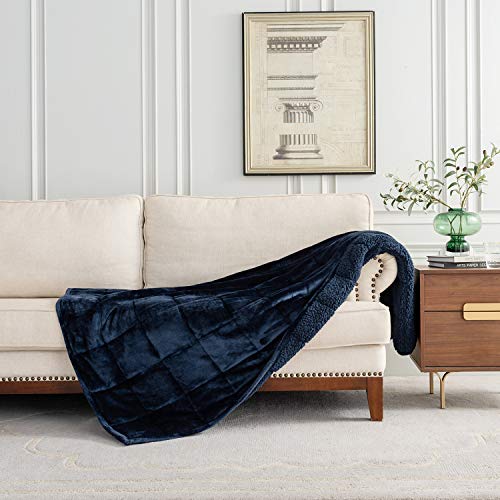 Uttermara Sherpa Fleece Weighted Blanket 15 lbs for Adult, Unicolor