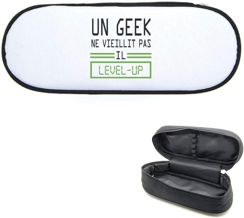 Caja de lápices impreso Geek Level Up: Amazon.es: Oficina y papelería
