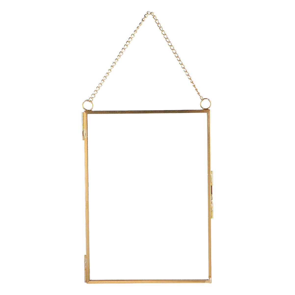 VOSAREA Wall Hanging Copper Glass Artwork Certificate Photo Picture Display Frame Geometric Ornament Plant Specimen Clip Modern Vertical Home Office Decor DIY