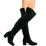 Premier Standard Women's Over The Knee Stretch Boot - Trendy Low Block Heel Shoe - Sexy Over The Knee Boot - Easy Heel Boot