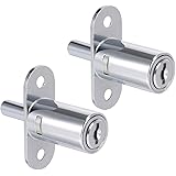 Uxcell 40mm Drawer Locks, 4 Pack Zinc Alloy Chrome Finish Drawer Door Lock Keyed Different, Silver Tone