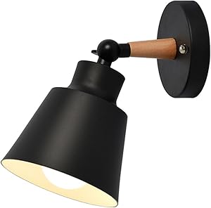 Wall Light fixtures Nordic Wall Sconce Lamps Macaron Edison Copper lamp Holder Aisle Lights Corridor Lamp Bedside Reading Light E27(Color : Black)