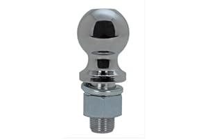 Quick Products QP-HB3010B 2" Chrome Hitch Ball - 1" Diameter x 2" Long Shank - 6,000 lbs.