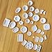 Dengguoli 33 Pcs Dollhouse Miniature Tableware Plastic Plate Dishes Kitchen Set for Mini Food