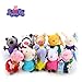 Adorable Original Plush Peppa Pig Family & Friends Pack of 10 Plush Toys Characters (Pedro)