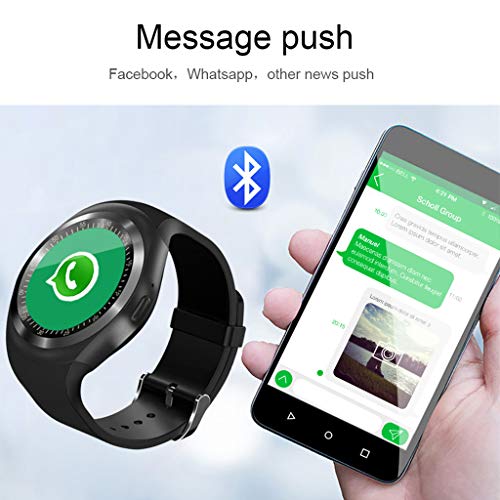 DAIJIA Smart Watch Bluetooth Phone Mate Round Screen for IOS Android Phone LOT (Blue)