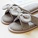 Women's Cozy Cotton Memory Foam House Slippers w/ Non Slip Soles (7-8 B(M) US, Grey)