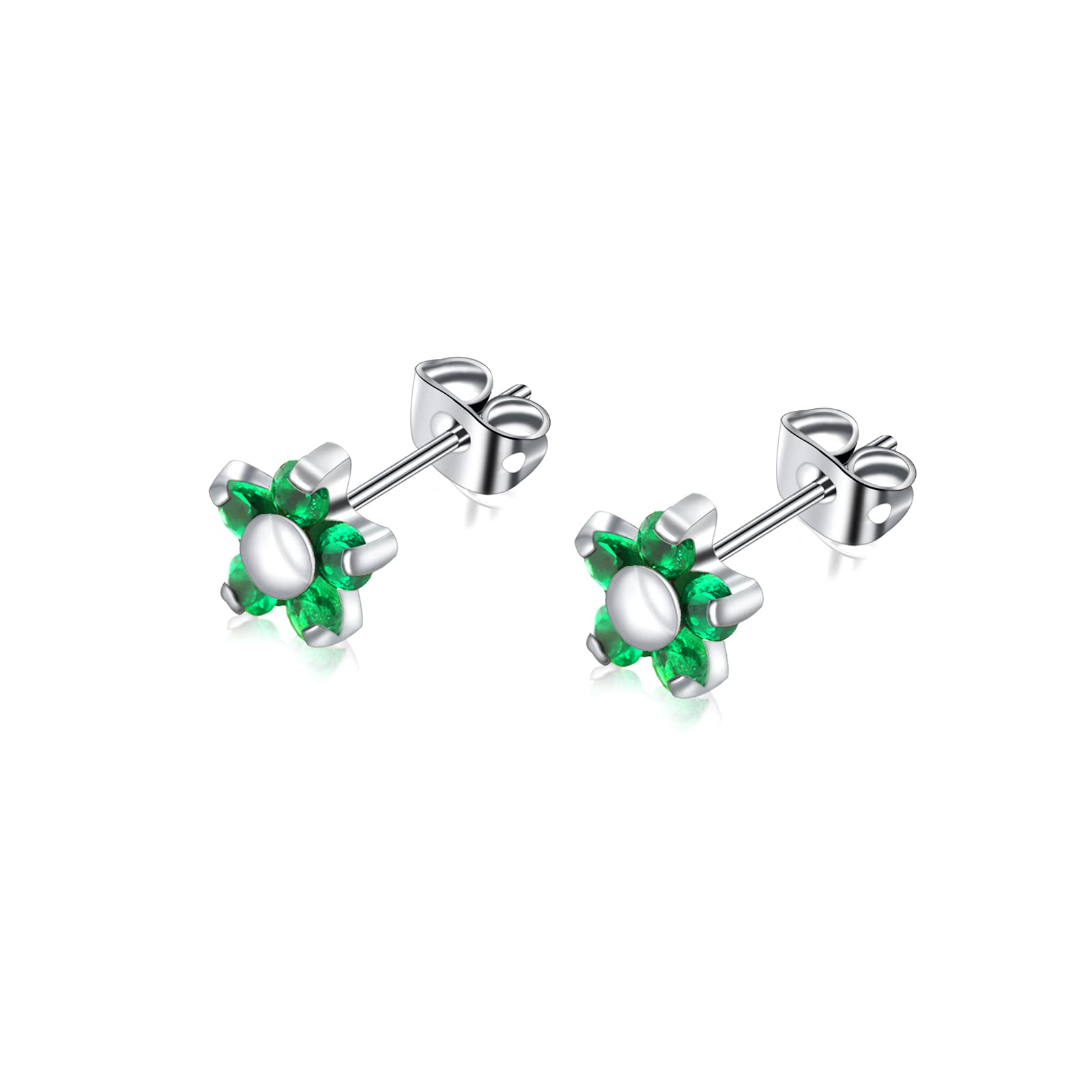 Women Stud Earrings - F136 Titanium Cucbic Zirconia Earrings for Women Girls Earrings Hypoallergenic Nickel Free Stud Earrings for Sensitive Ears