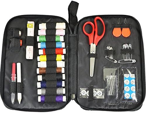 Wisehands Professional Sewing Kit, Includes 50 Sewing Accessories, for Beginners, Travel Sewing Kit. Black Case