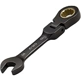 SPEEDWOX 10mm Stubby Flex-Head Ratcheting Combination Wrench | 72 Tooth Box and Open End Spanner, Anti-Slip Flexible Head, Heat-Treated CR-V Steel, Works on Stripped and Rounded Bolts