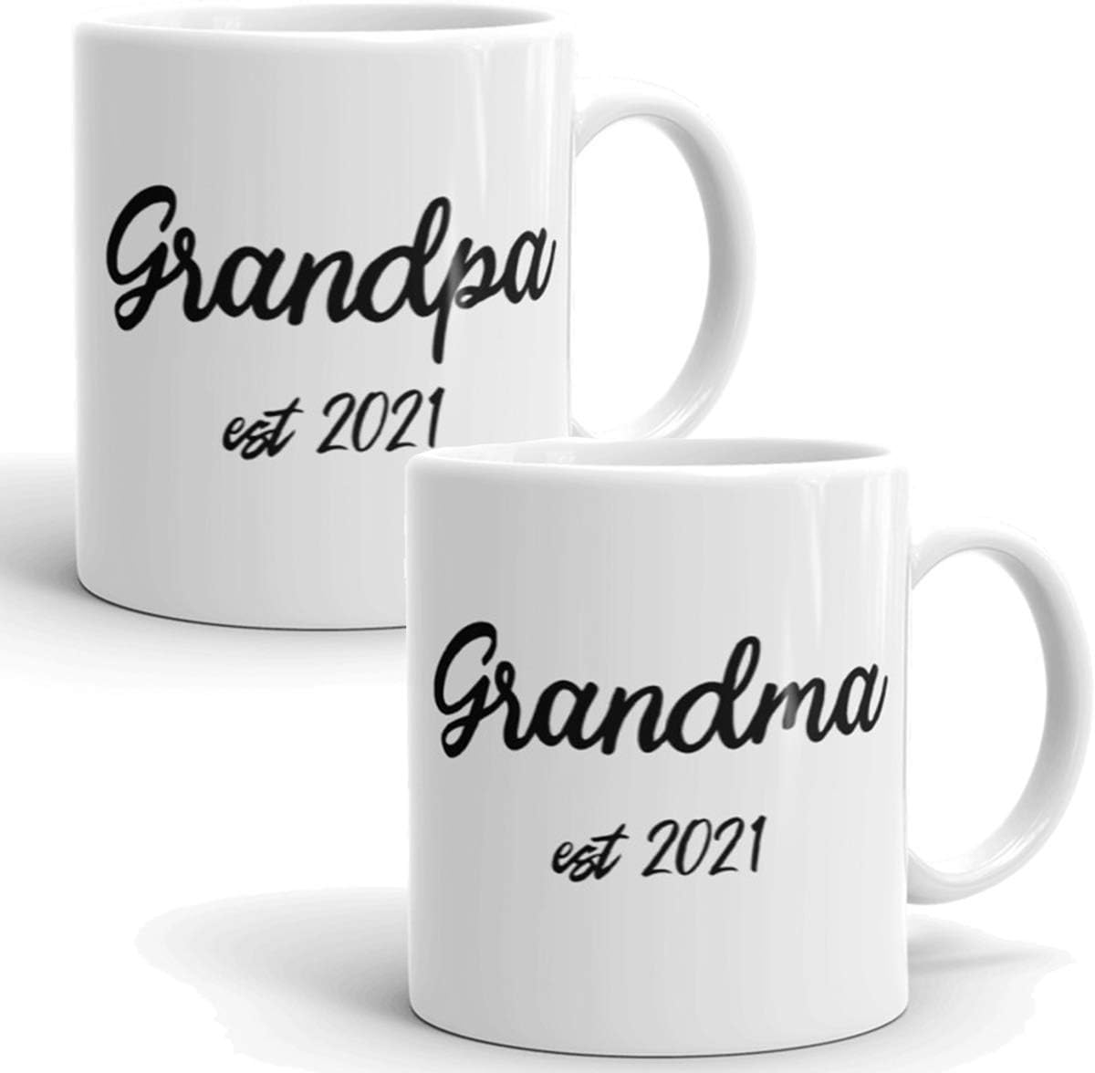 Amazon Com 2021 New Grandparents Pregnancy Announcement Coffee Mug Set 11oz Expecting Idea For Grandma And Grandpa To Be Perfect Reveal Present Baby Showers Kitchen Dining