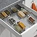 mDesign Spice Rack for Drawer - Spice Rack Extends from 20cm to 36.8cm - Spice Rack for Three Tier Drawer - Smoke Grey
