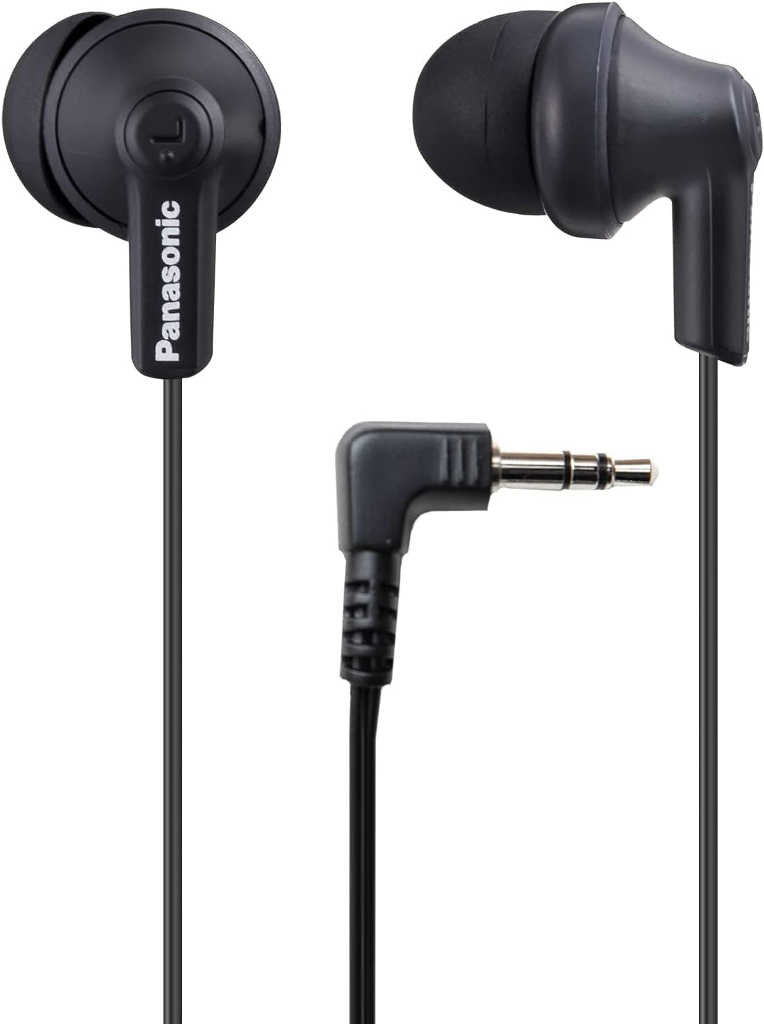 Photo 1 of Panasonic ErgoFit Wired Earbuds, 3.5mm Jack In-Ear Headphones with Dynamic Crystal-Clear Sound and Soft Ergonomic Custom-Fit Earpieces (S/M/L), for Phones and Laptops - RP-HJE120-KA (Matte Black)