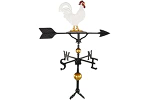 Montague Metal Products 32-Inch Deluxe Weathervane with Color Rooster Ornament