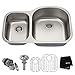 KRAUS Premier 32-inch 16 Gauge Undermount 60/40 Double Bowl Stainless Steel Kitchen Sink, KBU25