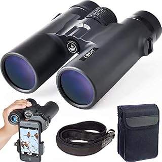 Gosky 10×42 Roof Prism Binoculars for Adults, HD Professional Binoculars for Bird Watching Travel Stargazing Hunting Concerts Sports-BAK4 Prism FMC Lens-with Phone Mount Strap Carrying Bag