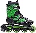 Inline Skates for Adults and Kids | Linear in-line roller skate blades | Pain-Free True-Fit | Non-slip wheels | for Men, Women, Boys, & Girls (Green Lazer, Purple Camo)