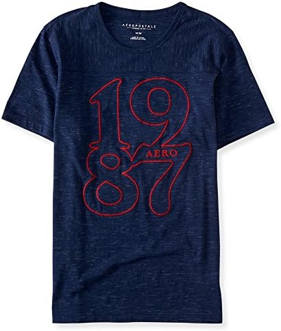 Aeropostale Men's 1987 Aero Graphic T Shirt L Navy Port