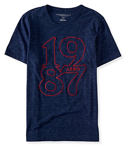 Aeropostale Men's 1987 Aero Graphic T Shirt L Navy Port