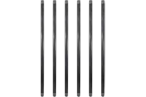 GeilSpace 6 Pack 1/2" x 42" Heavy Duty Pre-Cut Grey Metal Pipe, Industrial Steel Fits Standard Half Inch Threaded Pipes and Fittings - Vintage DIY Industrial Shelving (1/2" × 42", Grey)