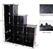 BASTUO 9-Cube Storage Organizer, DIY Modular Plastic Storage Cube 4-Tier Bookcase Shelf Cabinet Closet, Black