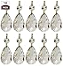 Royal Designs Teardrop Clear Pendants Balls Chandelier Crystal Prism Glass Pendants with Polished Brass Connectors, 2 inch, Crystal Beads, Set of 10, CPC-1001-PB-1-10