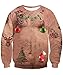 Idgreatim Unisex Funny Chest Hair Print Long Sleeve Xmas Gift Pullover Ugly Christmas Sweatshirt Sweater Dress XXL