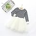 Sagton Kid Girl Toddler Fall Pageant Stripe Splice Long Sleeve Tutu Dress