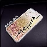 Personalized Rose gold glitter liquid Phone case Xs