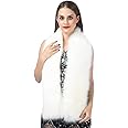 Lucky Leaf Women Luxurious Large Winter Faux Fur Scarf Wrap Collar Shrug for Lady Poncho Wedding Dinner Party