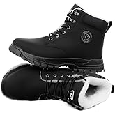 CORANSBER Steel Toe Boots for Women Wateproof Safety Shoes Men Lightweight Composite Toe Boots Leather Construction Steel work Shoes