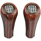 Cakievro 5/6 Speed Gear Shift Knob Wood Grain Leather for b-mw E30 E36 E46 E39 E34 Z3 E53 X1 X3 X4 Z4 Z5 Z8 M3 M4 M5 (5 Speed)