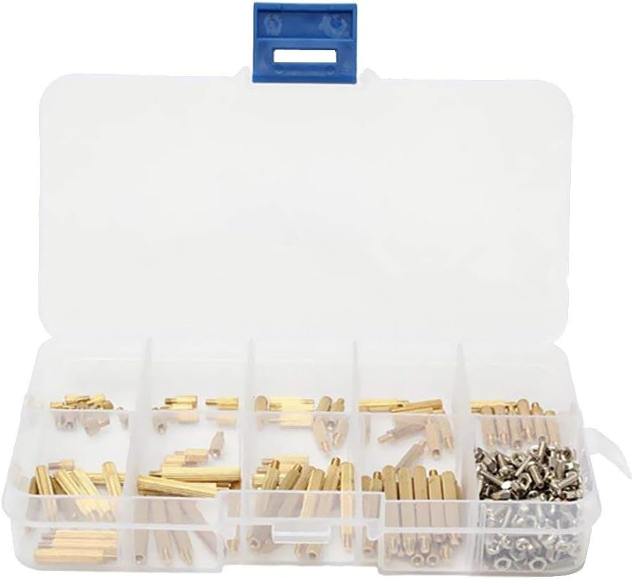 Newlly Hexagonal Screw Nut PCB Board Standoff Support Spacer for DIY (Brass M2) - 270 Pieces