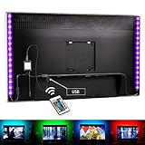 Bias Lighting for HDTV USB Powered TV Led Lights, Home Theater Accent Lighting Kit With Remote Control, Luditek 2 SMD5050 RGB Multi Color Light Strip (Reduce eye fatigue and increase image clarity)