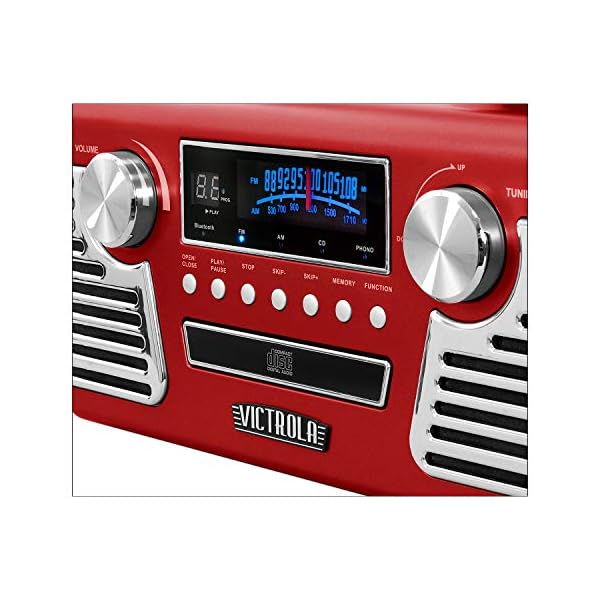Tocadisco Victrola V50-200 RD 3 Vel Graba a MP3 Bluetooth Radio CD - Imagen 3