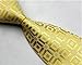 MENDENG Checks 100% Silk Men's Tie Business Wedding Necktie, Yellow, One Size