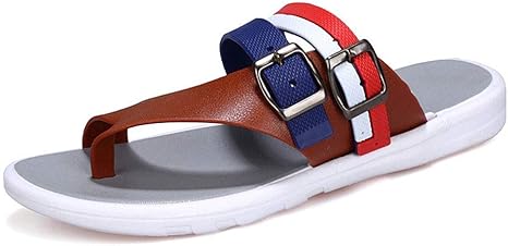 Amazon Co Jp サンダル メンズ 夏のレジャーワイルド兼用スリッパ通気性ビーチクリップフィートメンズサンダル 屋内外での着用に適しています 色 赤 Size 45 ホーム キッチン