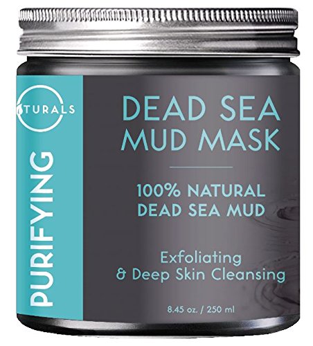 O Naturals Dead Sea Mud Mask - 8.45 oz. 100% Natural, Purifying Facial Mask for Exfoliating, Deep Skin Cleansing. Enriched with Olive Oil & Aloe Vera. Vegan.