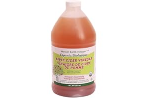 Apple Cider Vinegar Organic Unfiltered- Unpasteurized, 5% Acetic Acid, Non-GMO 1.9 Liter, 64 US fl oz, by Mother Earth Vinega