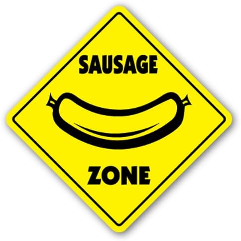 Amazon Com Signjoker Sausage Zone Sign Xing Gift Novelty Stuff Casing Recipe Grinder How To Make Wall Plaque Decoration Home Kitchen