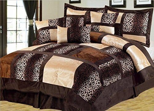 Anissa Collection Luxurious 11-Piece Micro Suede Soft Comforter Set & Bed Sheets Limited-Time SALE!! (Brown Safari, King)