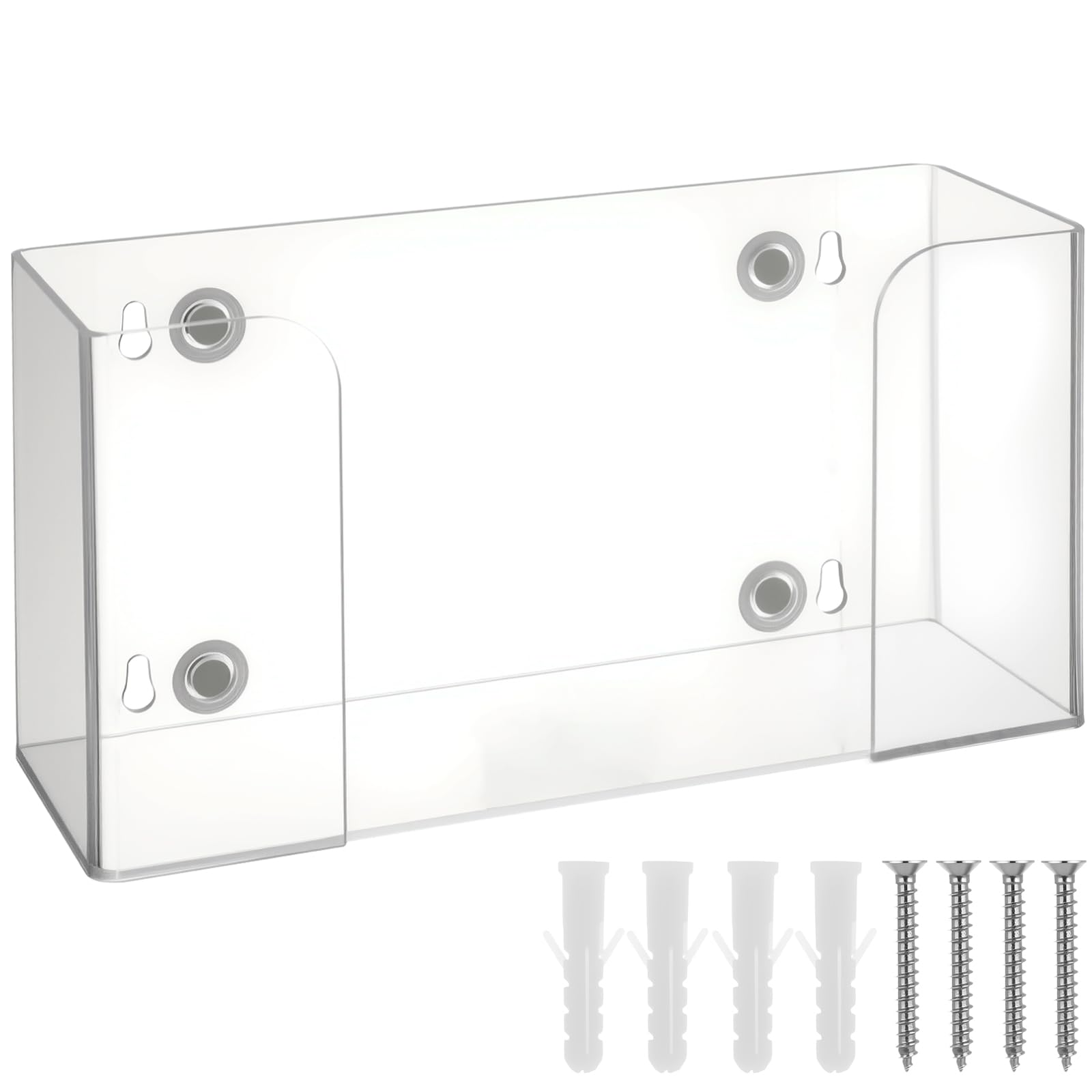 Photo 1 of Leinuosen Magnetic Glove Dispenser Acrylic Glove Box Holder Acrylic Kitchen Rack for Locker, Tool Box, Garage, Kitchen, Hospital, Fridge, Wall Mount (Clear)
